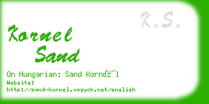 kornel sand business card